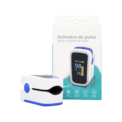 Finger-Clip-Pulsoximeter zeigen vier Messbereich 70%-100% der Farbeoled SpO2 an