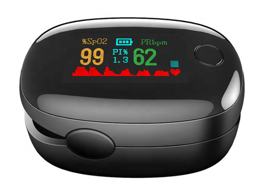 Hauptknopf-Maß des finger-Clip-Pulsoximeter-einer zeigen vier Farbe OLED an